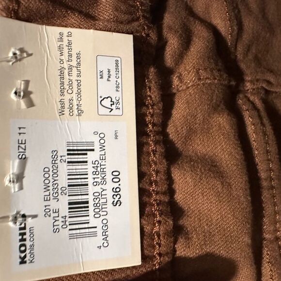 SO High Rise Brown Cargo Skirt Size 11 NWT - Picture 7 of 9